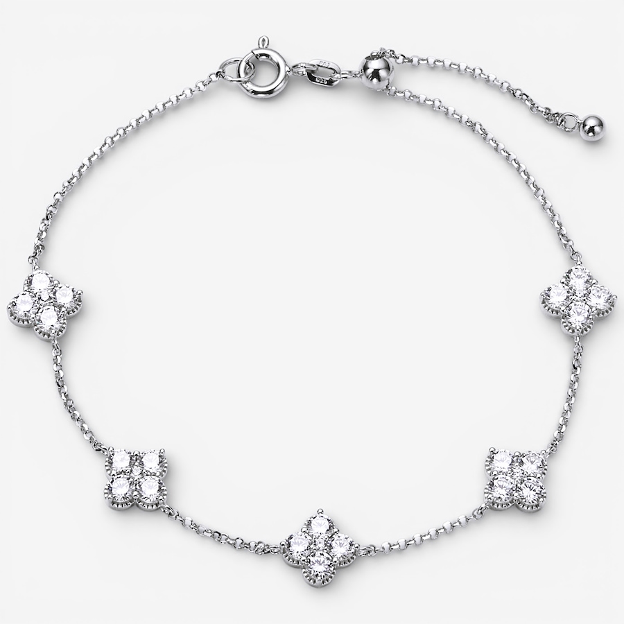 Image 115741_RHOP.jpg, Product 115-741 / Price $109.99, Diamonelle Sterling Silver Clover Diamonelle Station Bracelet from Diamonelle on TSC.ca's Jewellery department