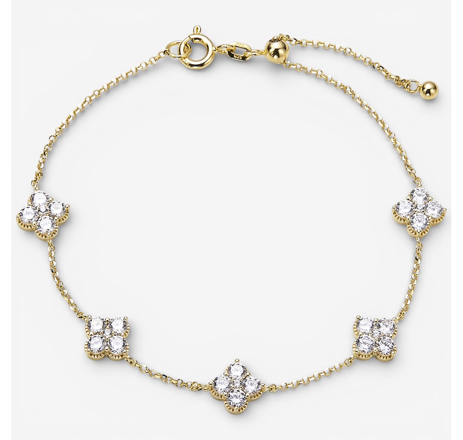 Image 115741_YGP.jpg, Product 115-741 / Price $99.99, Diamonelle Sterling Silver Clover Diamonelle Station Bracelet from Diamonelle on TSC.ca's Jewellery department