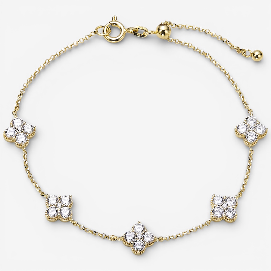 Image 115741_YGP.jpg, Product 115-741 / Price $109.99, Diamonelle Sterling Silver Clover Diamonelle Station Bracelet from Diamonelle on TSC.ca's Jewellery department