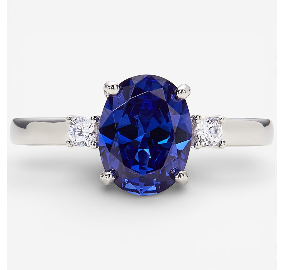 Image 115745.jpg, Product 115-745 / Price $89.99, Diamonelle Sterling Silver Rhodium Plate Oval Tanzanite Diamonelle Ring from Diamonelle on TSC.ca's Jewellery department