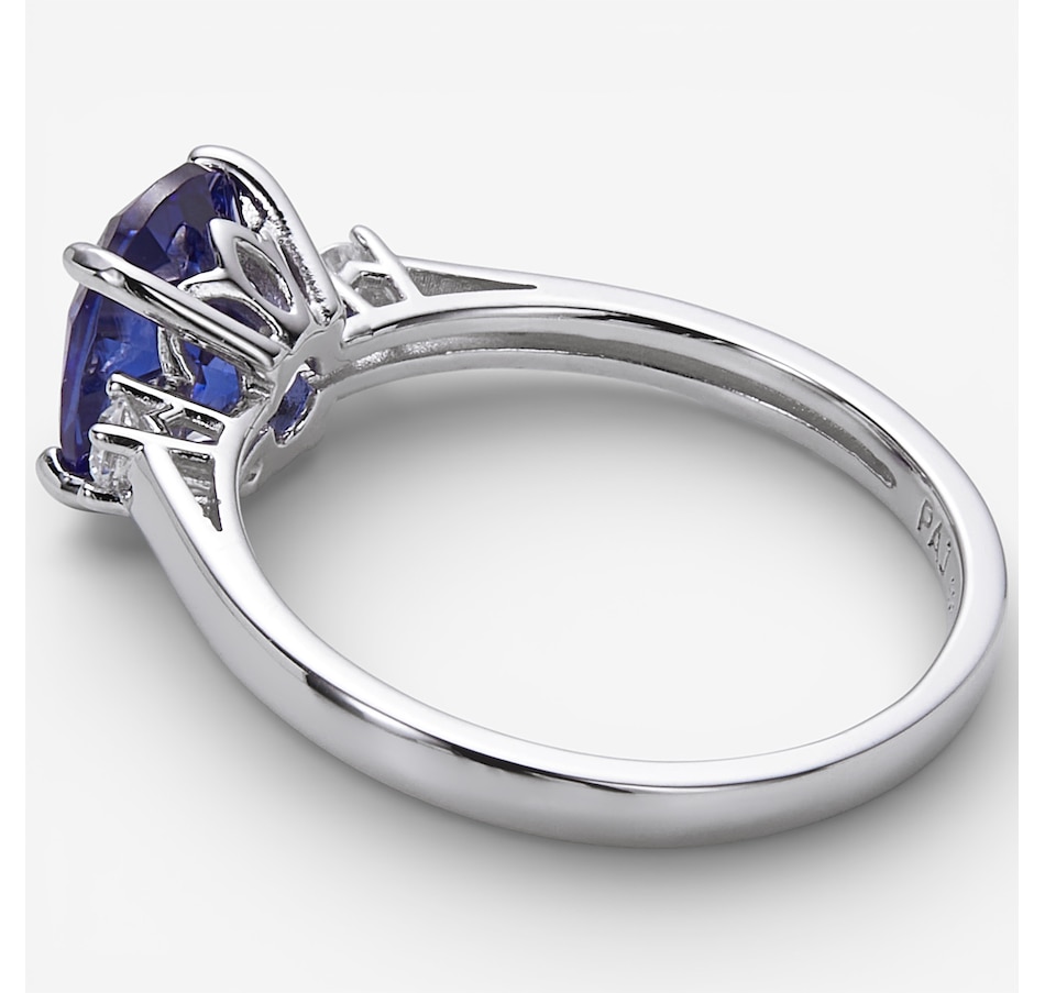 Image 115745_ALTMORE1.jpg, Product 115-745 / Price $89.99, Diamonelle Sterling Silver Rhodium Plate Oval Tanzanite Diamonelle Ring from Diamonelle on TSC.ca's Jewellery department