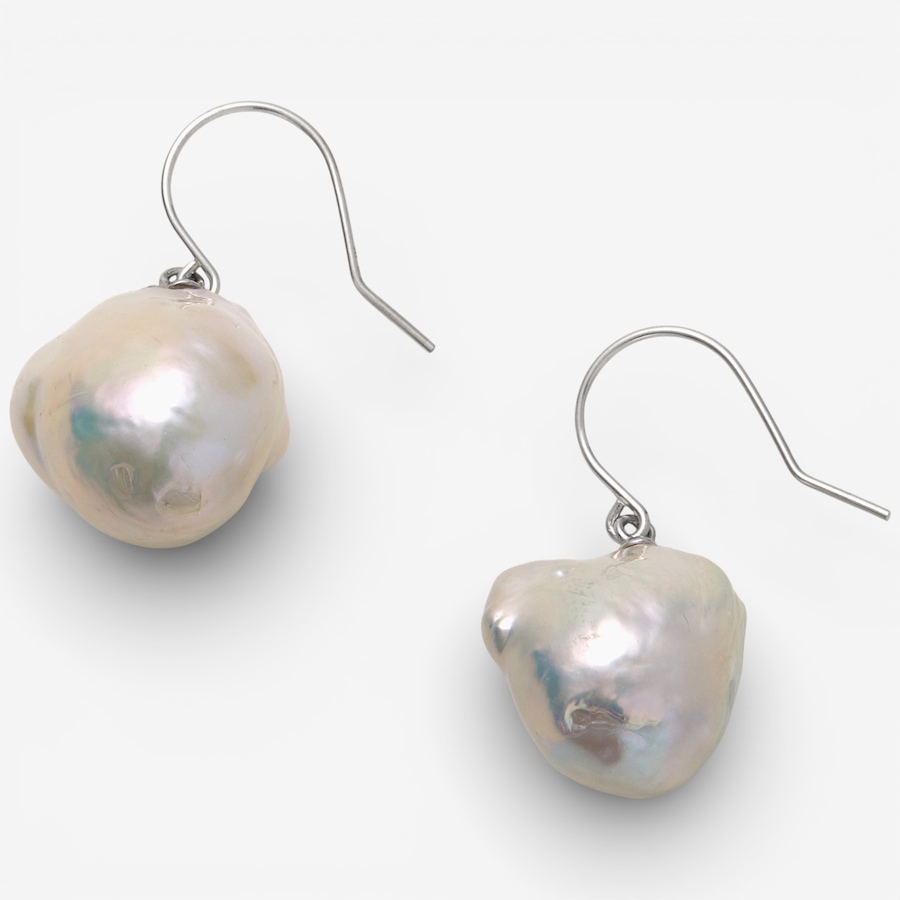 Image 115767.jpg, Product 115-767 / Price $89.99, Roz Kwan Sterling Silver 13mm-15mm White Nucleated Baroque Freshwater Pearl Earrings from Roz Kwan Jewellery Collection on TSC.ca's Jewellery department