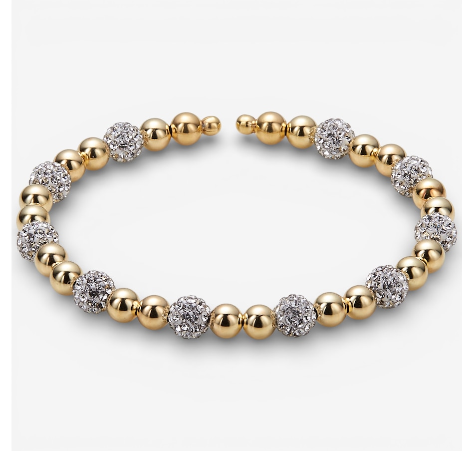 Image 115777.jpg, Product 115-777 / Price $399.99, Trugold 10K Yellow Gold Beads and Resin Crystal Bangle With Titanium Inside from TruGold on TSC.ca's Jewellery department