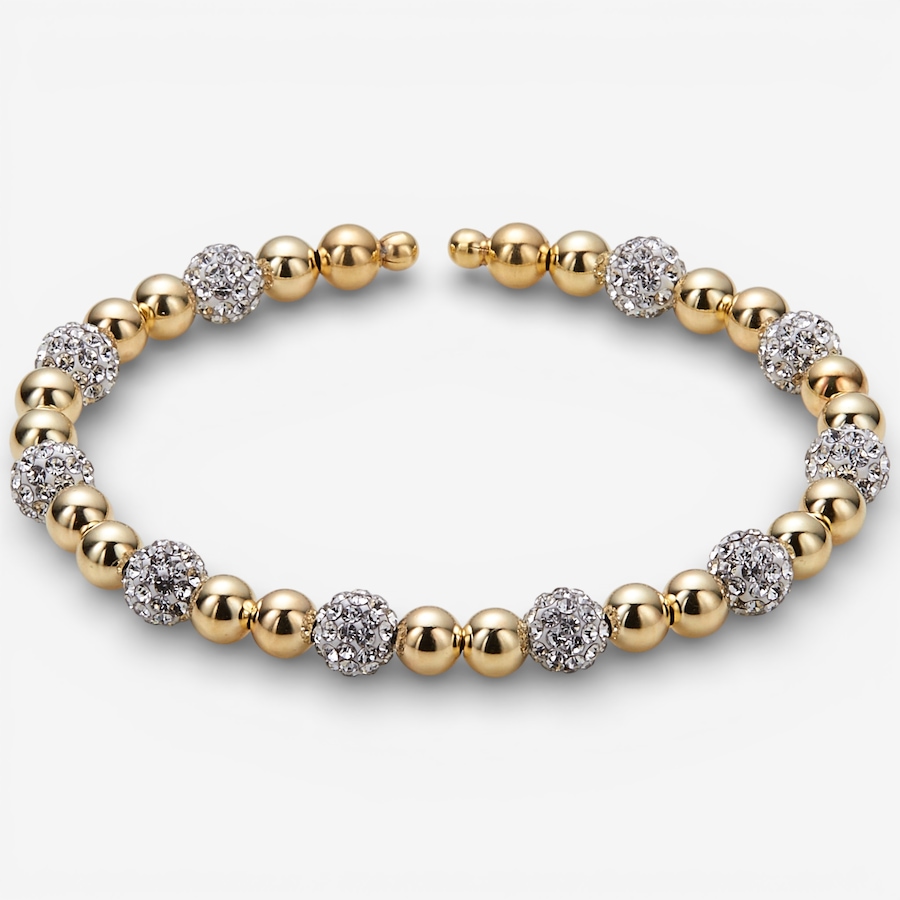Image 115777.jpg, Product 115-777 / Price $669.99, Trugold 10K Yellow Gold Beads and Resin Crystal Bangle With Titanium Inside from TruGold on TSC.ca's Jewellery department
