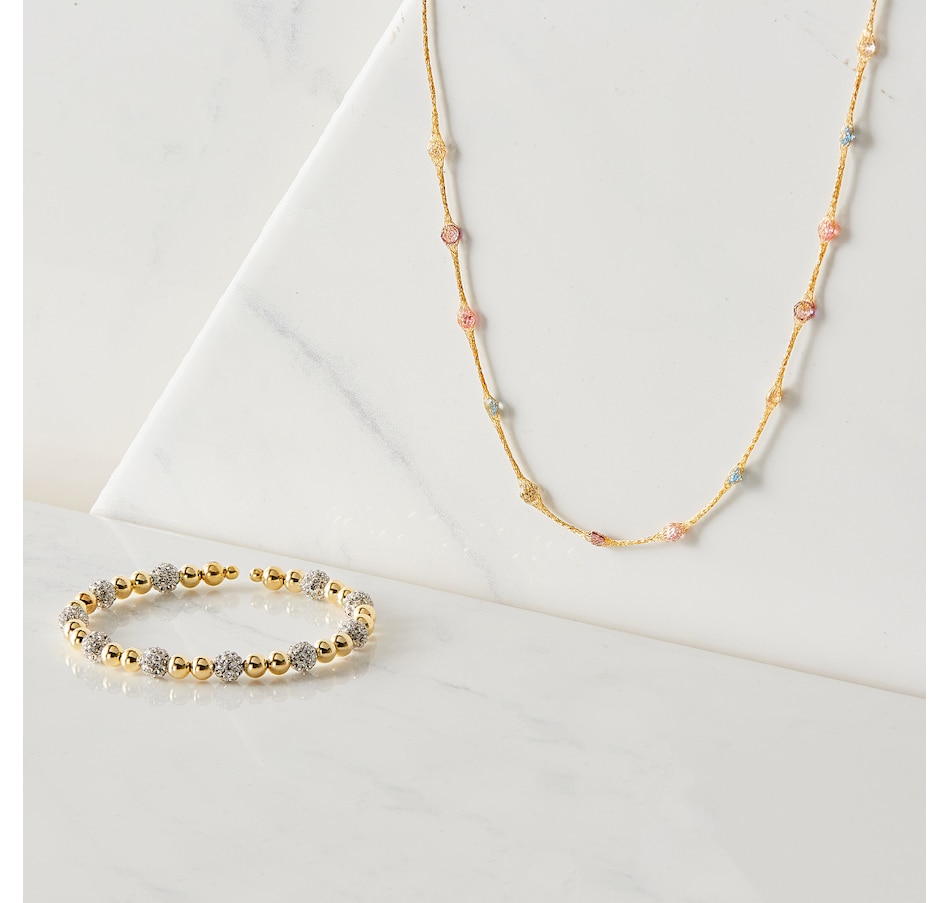 Image 115778_ALTMORE100.jpg, Product 115-778 / Price $329.99, Trugold 10K Yellow Gold Tuscan Cubic Zirconia Crochet Primavera Necklace from TruGold on TSC.ca's Jewellery department