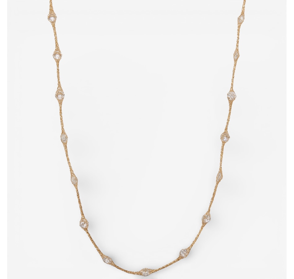 Image 115778_CLR.jpg, Product 115-778 / Price $329.99, Trugold 10K Yellow Gold Tuscan Cubic Zirconia Crochet Primavera Necklace from TruGold on TSC.ca's Jewellery department