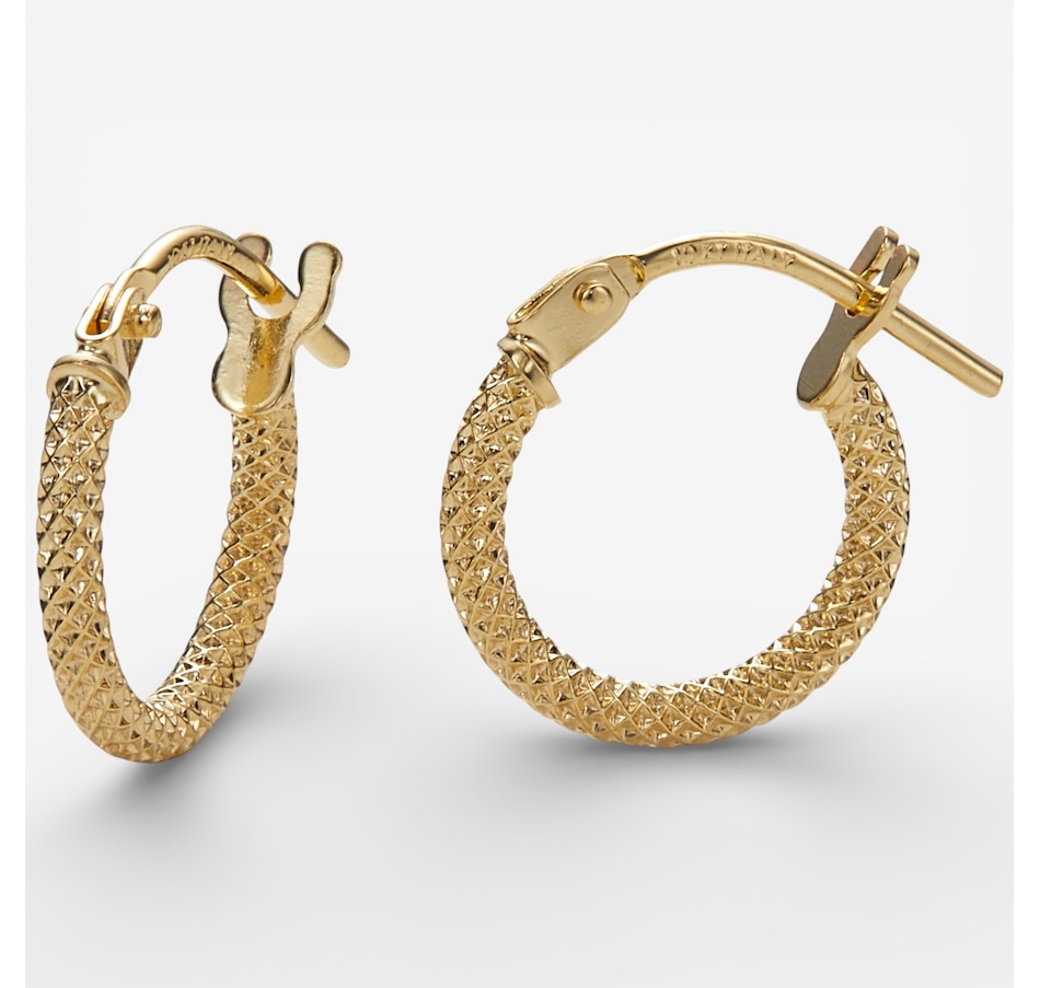 Image 115780.jpg, Product 115-780 / Price $229.99, Trugold 10K Yellow Gold 15mm Godronato Etruscan Hoop Earrings from TruGold on TSC.ca's Jewellery department