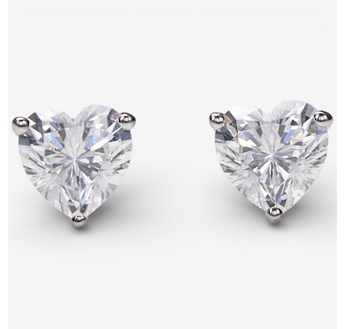 EVERA Diamonds 14K Gold Diamond Heart Shape Stud Earrings