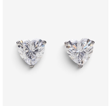 EVERA Diamonds 14K Gold Diamond Heart Shape Stud Earrings