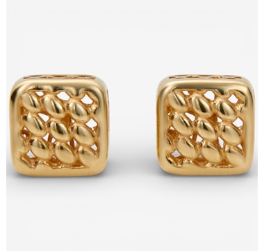 Uno A Erre 18K Yellow Gold Solid Mesh Earrings