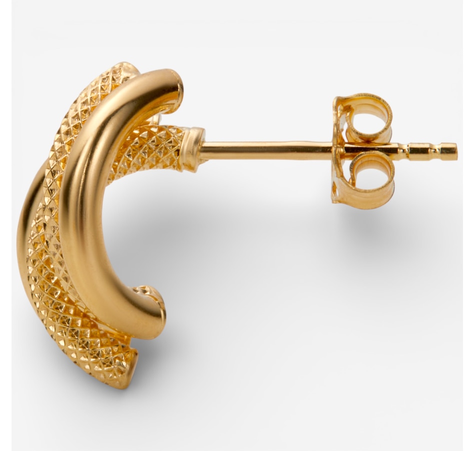 Image 115803_ALTMORE1.jpg, Product 115-803 / Price $749.99, Uno A Erre 18K Yellow Gold Multi-Textured Earrings from UnoAErre Jewellery on TSC.ca's Jewellery department