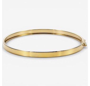 Stefano Oro 14K Yellow Gold Mirror Hinged Bangle