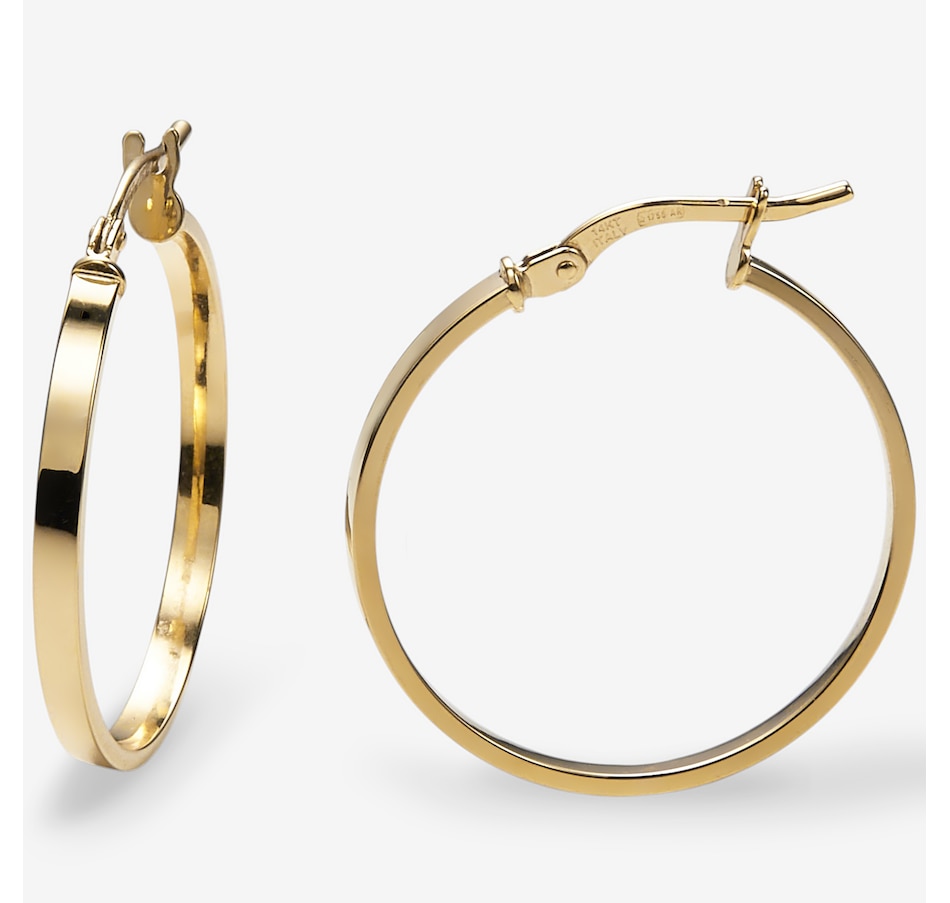Image 115811.jpg, Product 115-811 / Price $399.99 - $799.99, Stefano Oro 14K Yellow Gold Square Mirror Hoop Earrings from Stefano Oro on TSC.ca's Jewellery department