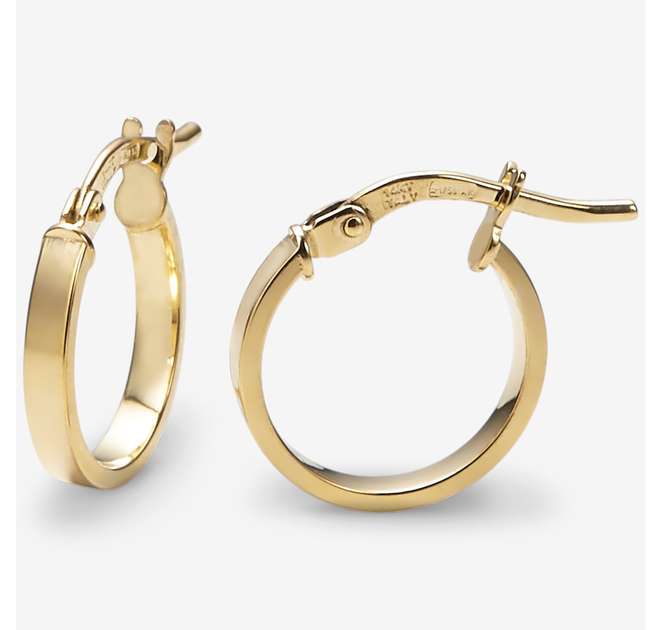 Image 115811_ALTMORE1.jpg, Product 115-811 / Price $399.99 - $799.99, Stefano Oro 14K Yellow Gold Square Mirror Hoop Earrings from Stefano Oro on TSC.ca's Jewellery department