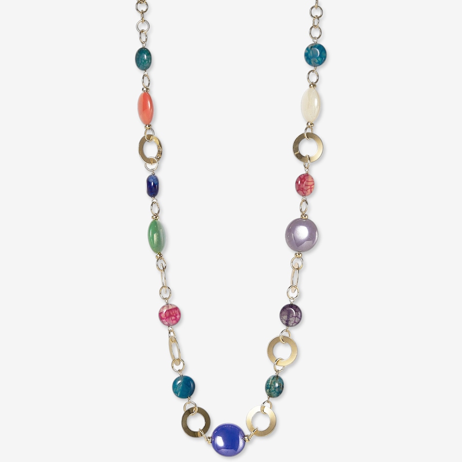 Image 115885.jpg, Product 115-885 / Price $189.99, Il Murano di Francesca Murano 18K Gold Plate Disc and Agate Necklace from Il Murano Di Francesca on TSC.ca's Jewellery department