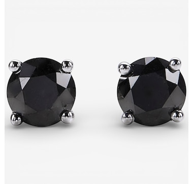 Colours of Diamonds Sterling Silver 1.50 ctw Black Diamond Stud Earrings