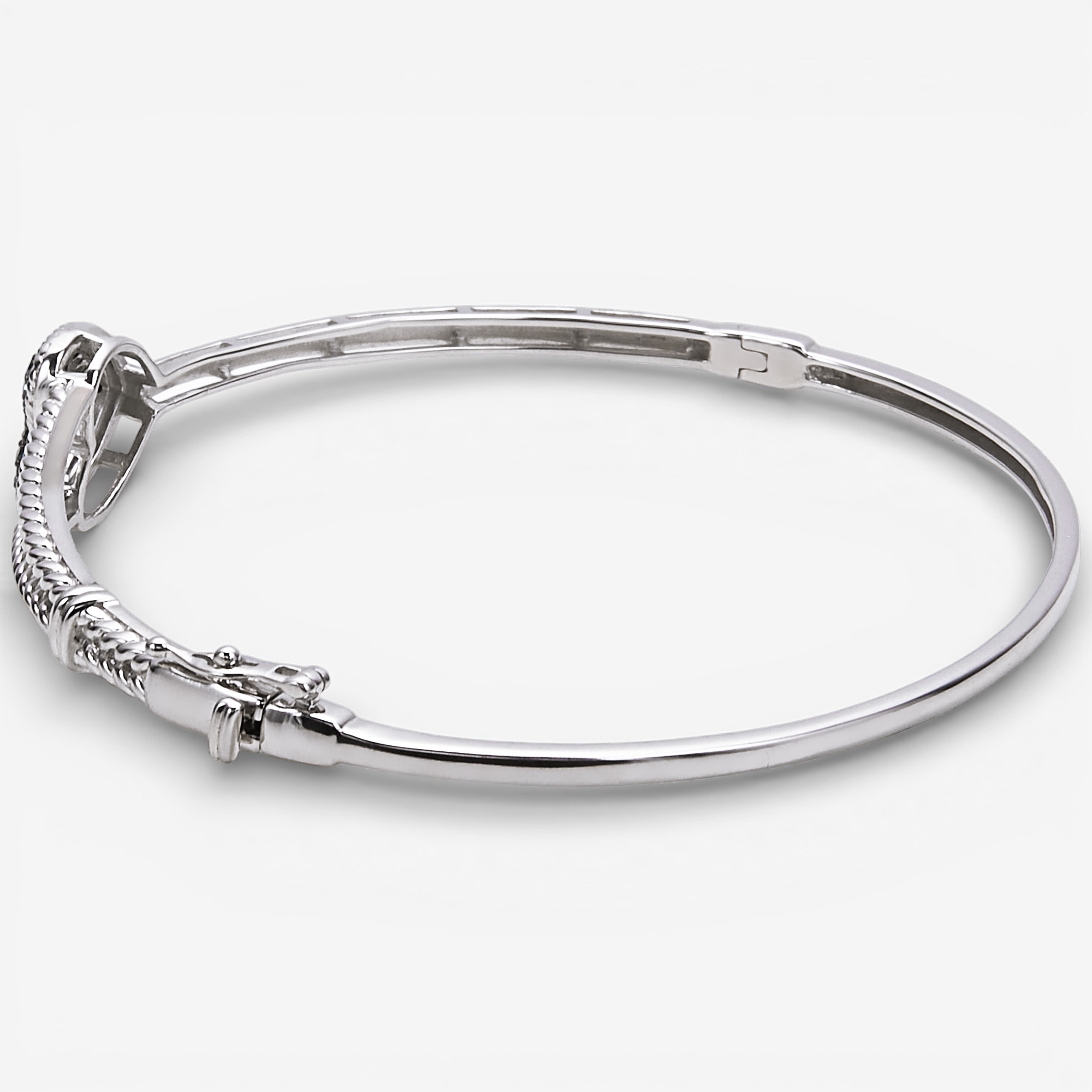 Colours of Diamonds Sterling Silver Diamond Heart Bangle - TSC.ca
