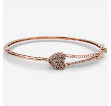 Colours of Diamonds Sterling Silver Diamond Heart Bangle