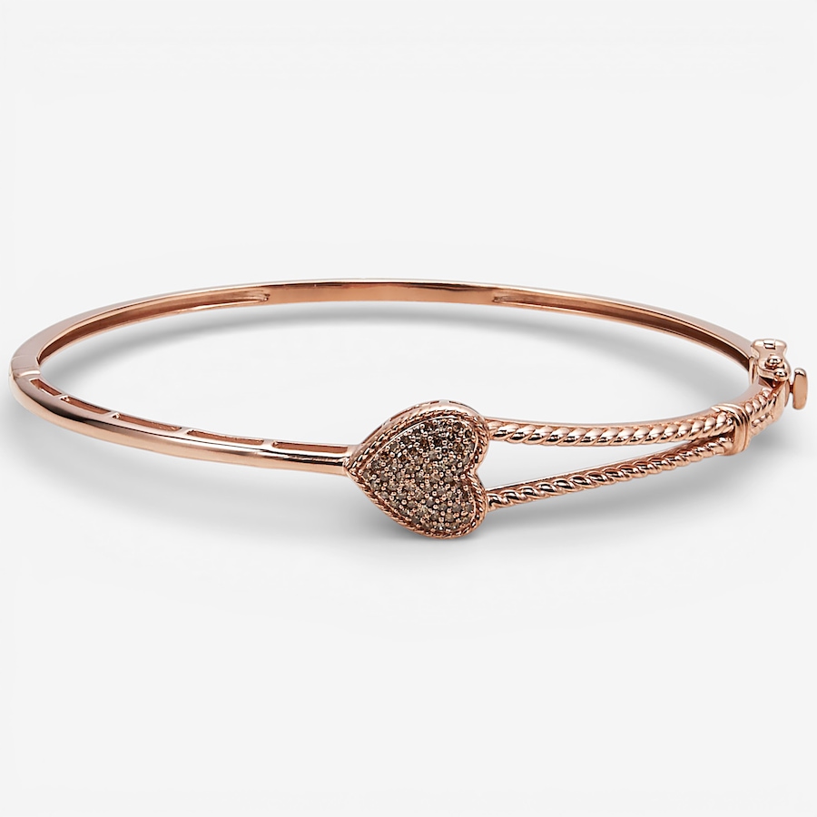 Image 115892_RSGP.jpg, Product 115-892 / Price $179.99, Colours of Diamonds Sterling Silver Diamond Heart Bangle from Colours of Diamonds on TSC.ca's Jewellery department