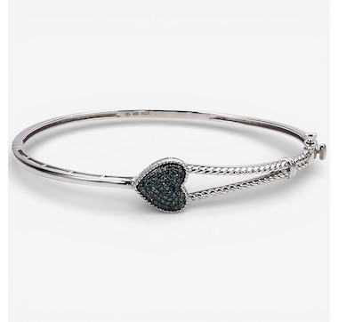Colours of Diamonds Sterling Silver Diamond Heart Bangle