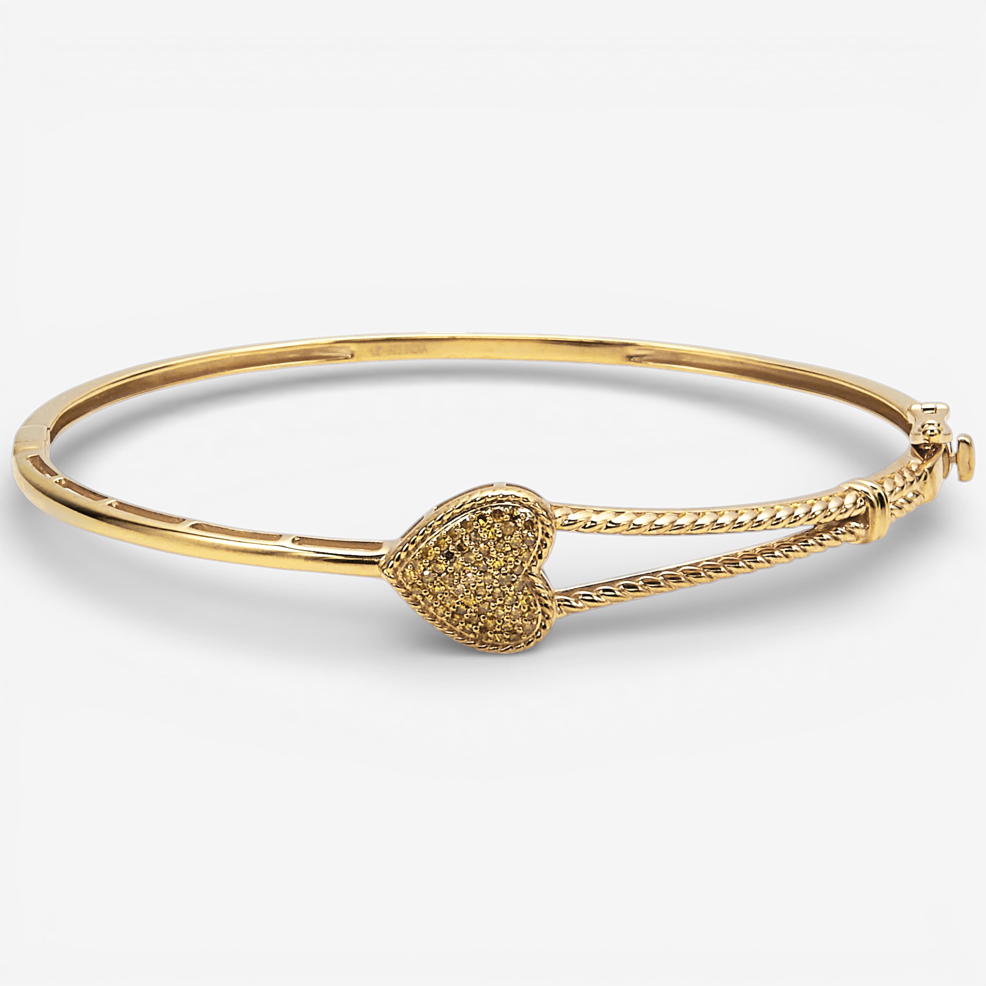 Colours of Diamonds Sterling Silver Diamond Heart Bangle - TSC.ca