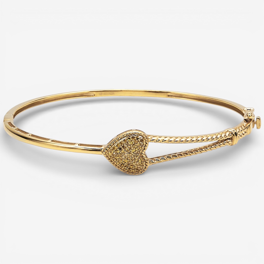 Image 115892_YGP.jpg, Product 115-892 / Price $179.99, Colours of Diamonds Sterling Silver Diamond Heart Bangle from Colours of Diamonds on TSC.ca's Jewellery department