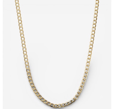 Trugold 10K Yellow Gold Wide Curb Chain Necklace