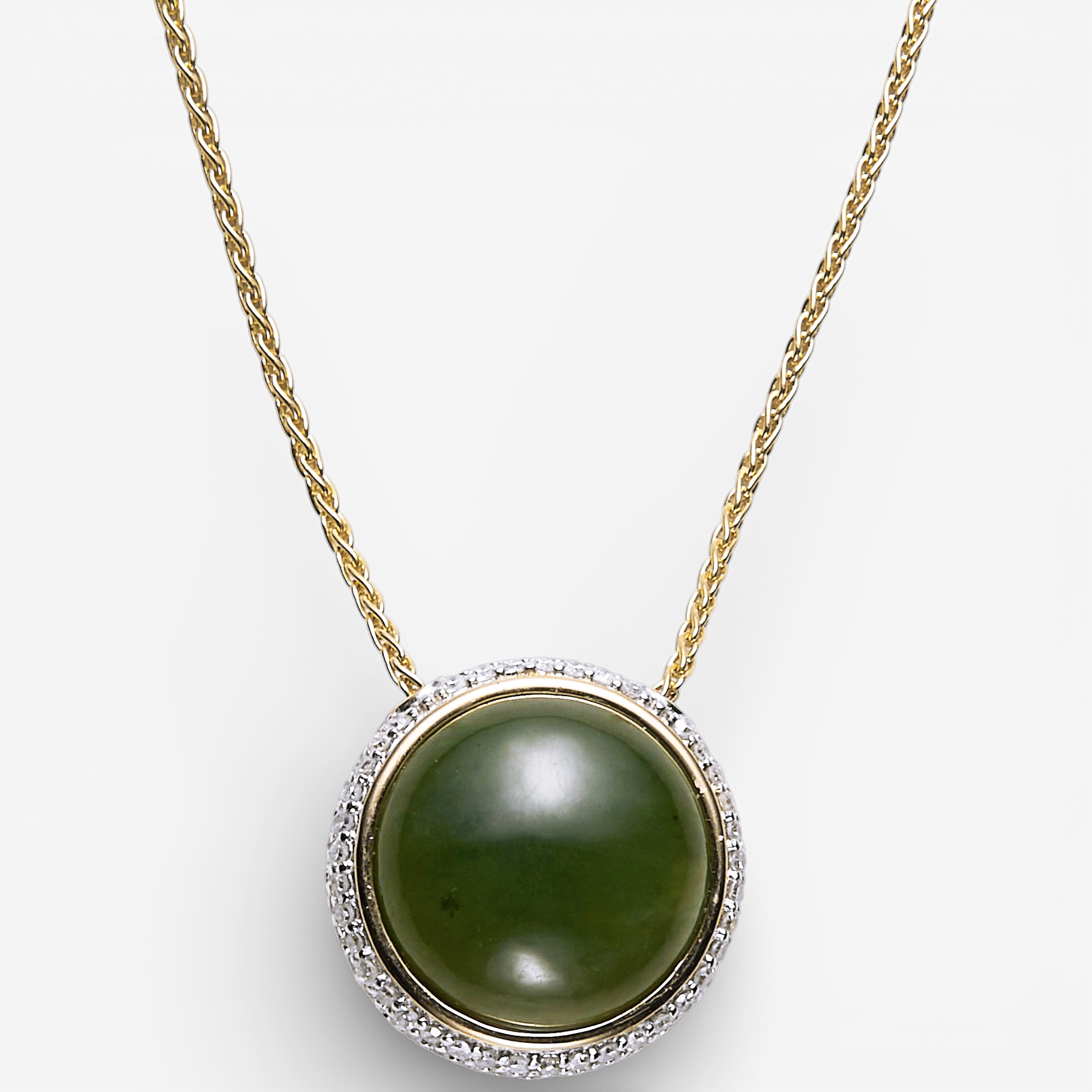 Jade Of Yesteryear 14K Two Tone Genuine Natural White And Green