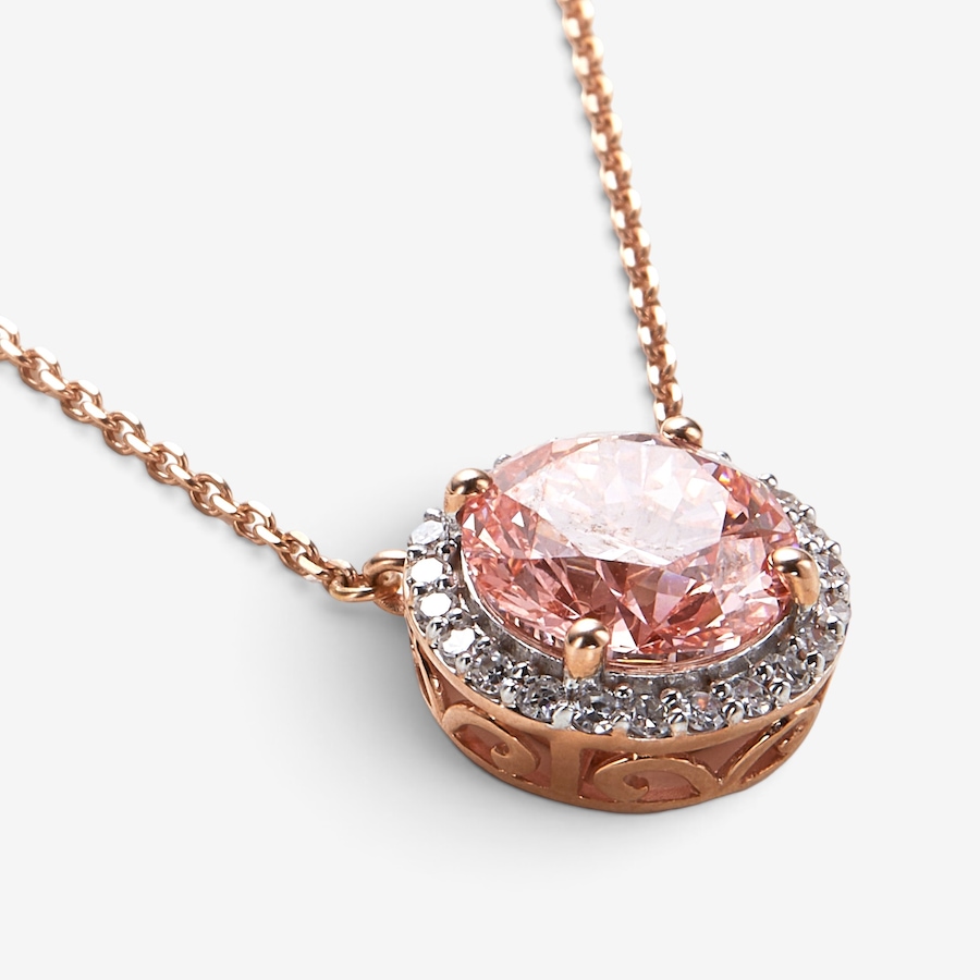 Image 115944_ALTMORE2.jpg, Product 115-944 / Price $5,299.99, EVERA Diamonds 14K Two Tone Gold 3.20ctw Round Pink & White Diamond Pendant Necklace from Evera Diamonds on TSC.ca's Jewellery department