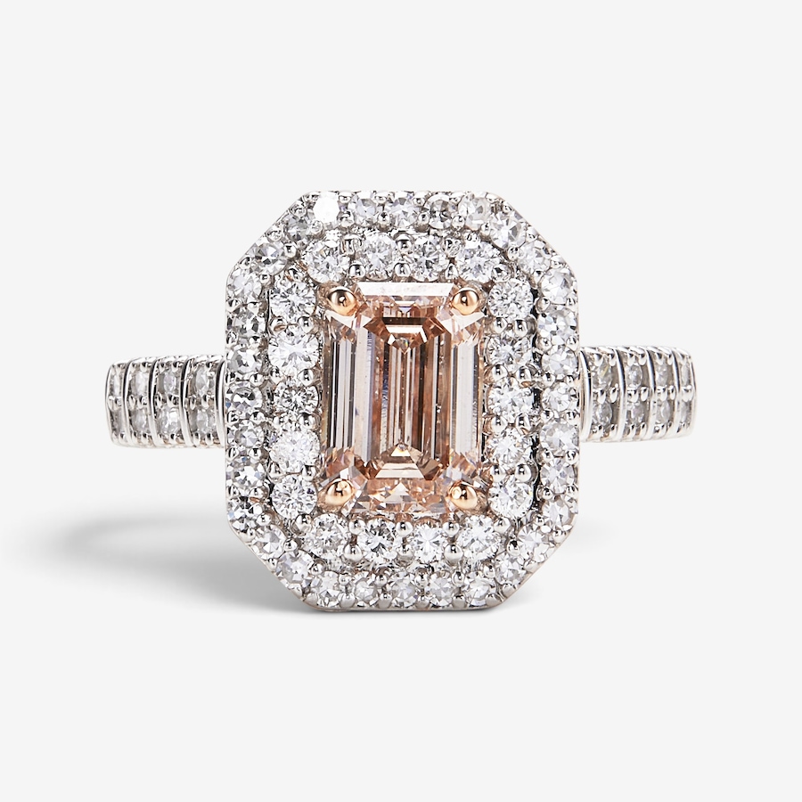 Image 115949.jpg, Product 115-949 / Price $2,999.99, EVERA Diamonds 14K Two Tone Gold 2.50ctw Emerald Cut Pink & White Diamond Ring from Evera Diamonds on TSC.ca's Jewellery department