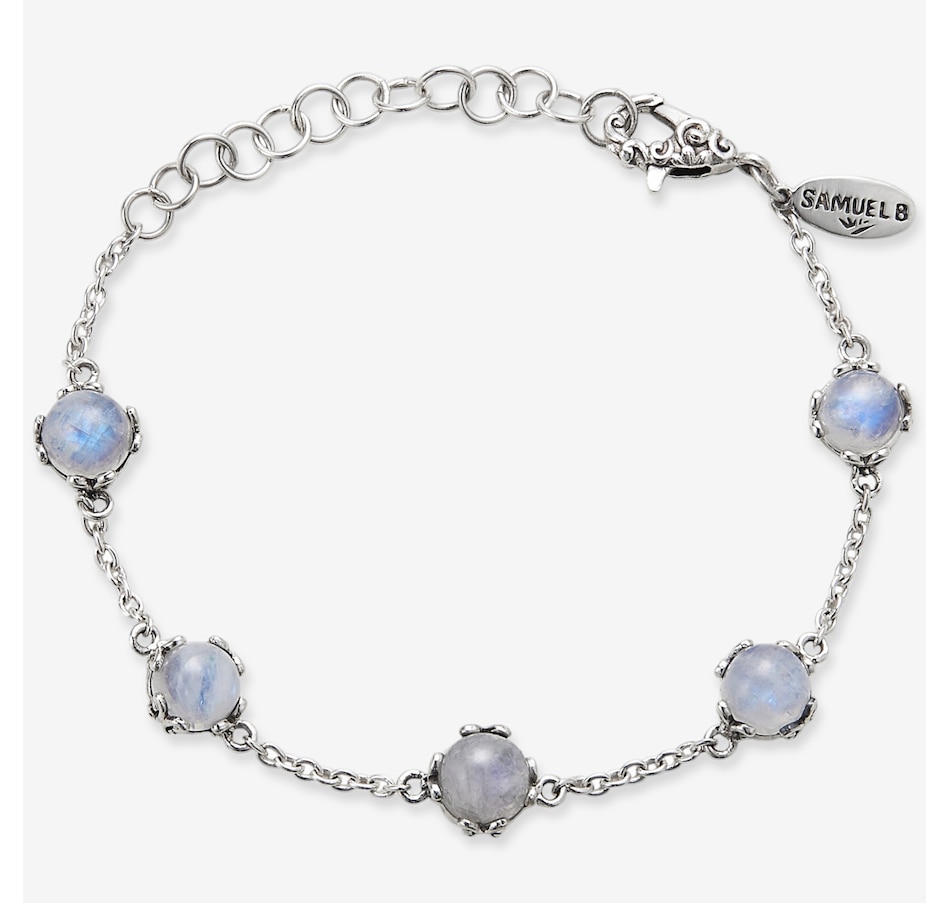 Image 115950_RWM.jpg, Product 115-950 / Price $199.99, Samuel B Collection Sterling Silver 7mm Round Birthstone Station Bracelet from Samuel B. Collection on TSC.ca's Jewellery department