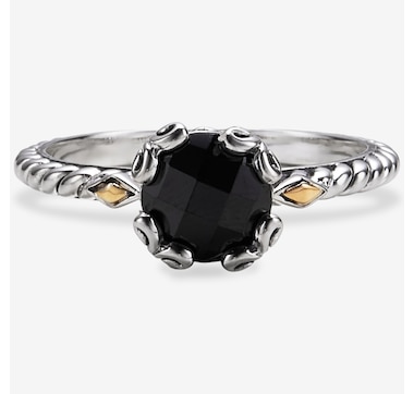 Samuel B Collection Sterling Silver/18K Birthstone Ring