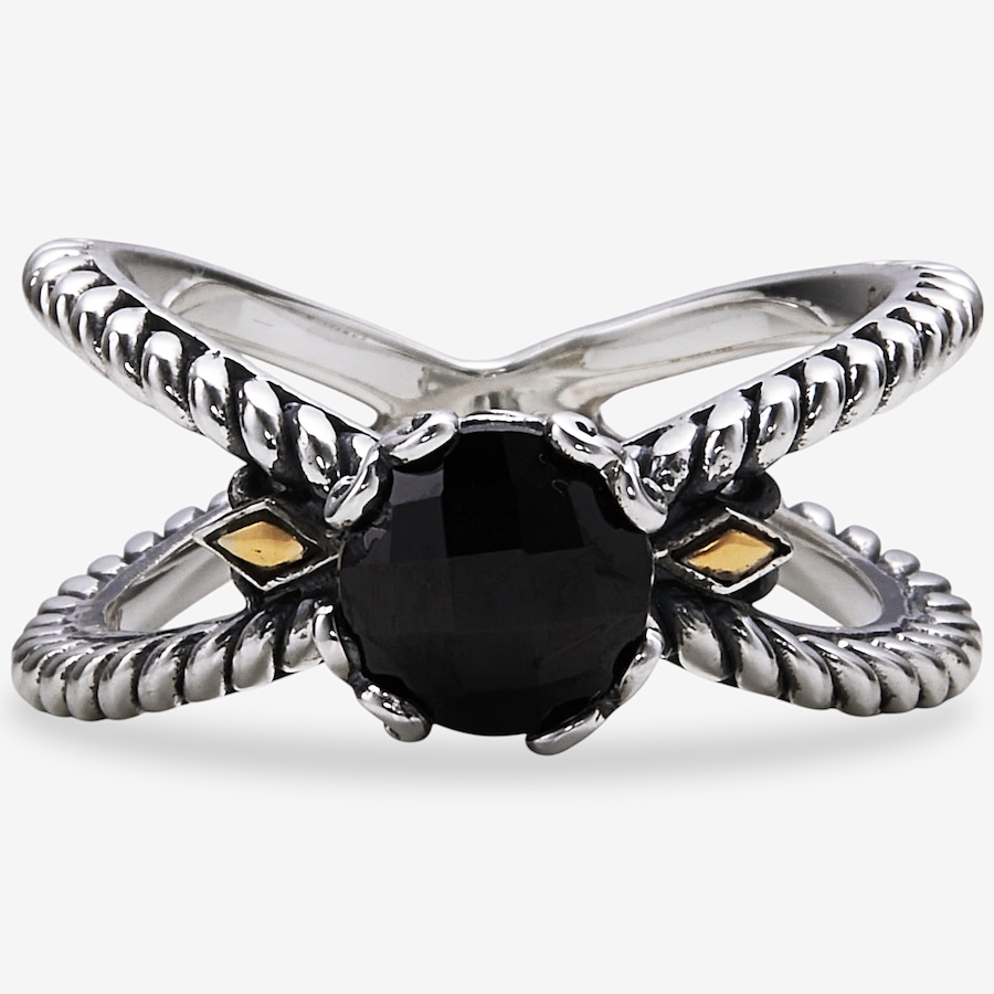 Image 115956_BSPIL.jpg, Product 115-956 / Price $129.99, Samuel B Collection Sterling Silver/18K "X" Design Birthstone Ring from Samuel B. Collection on TSC.ca's Jewellery department