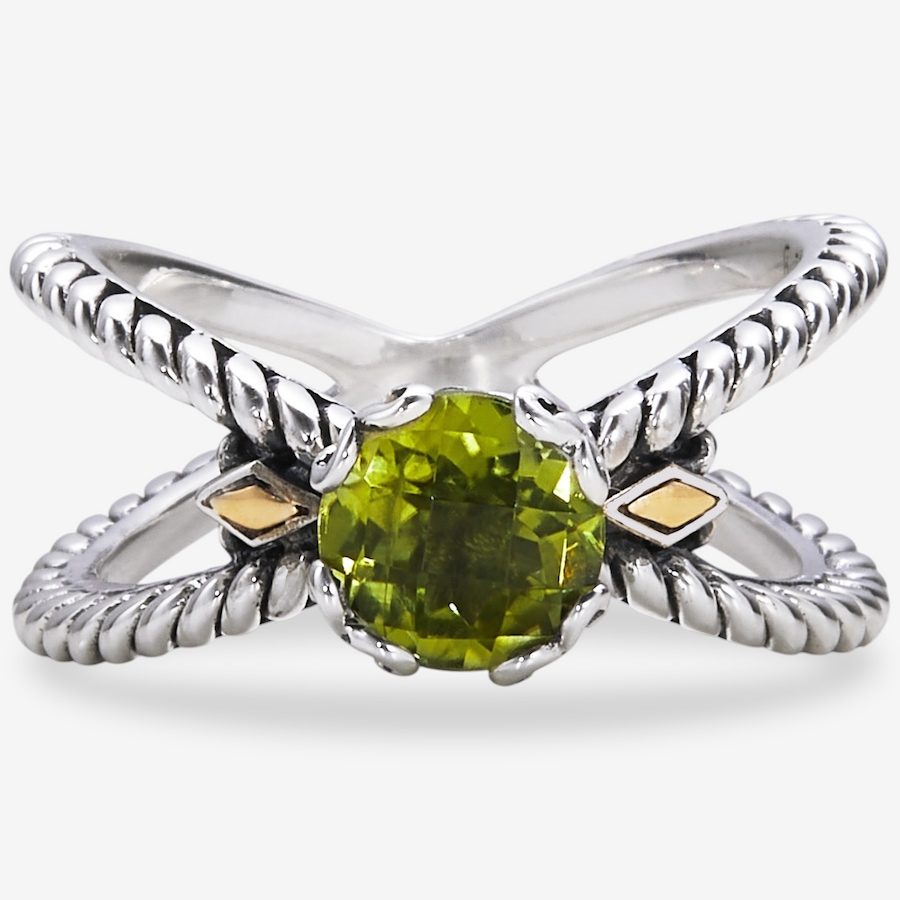 Image 115956_PER.jpg, Product 115-956 / Price $129.99, Samuel B Collection Sterling Silver/18K "X" Design Birthstone Ring from Samuel B. Collection on TSC.ca's Jewellery department