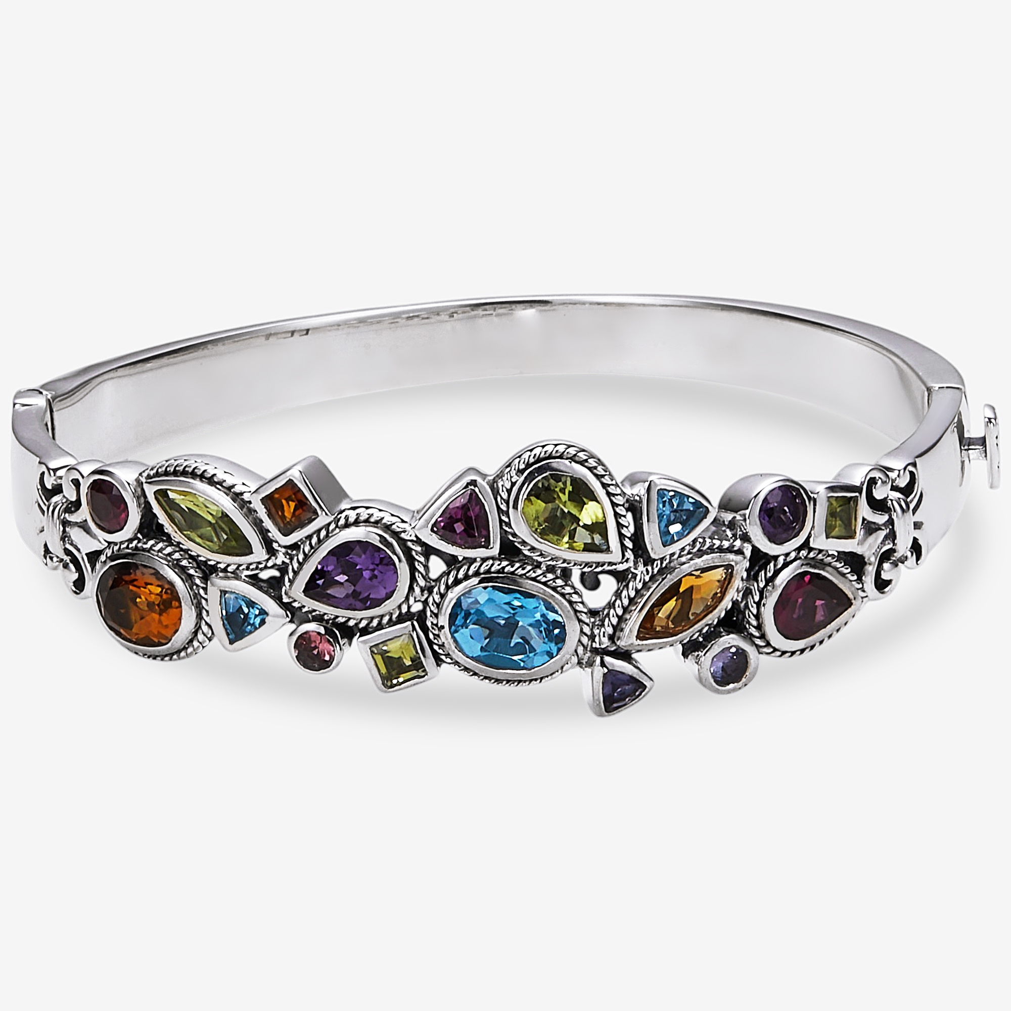 Samuel B Collection Sterling Silver Multi Gemstone Bangle - TSC.ca