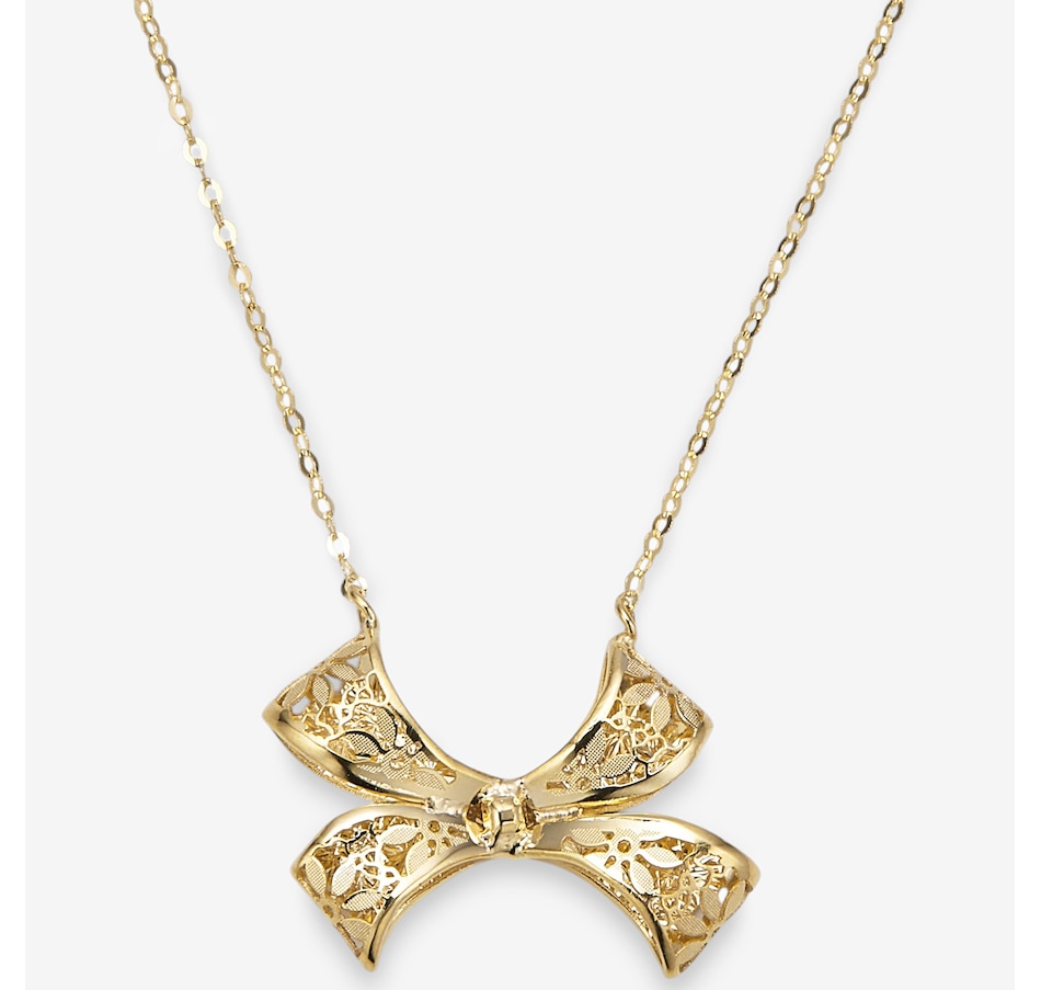Image 115990.jpg, Product 115-990 / Price $849.99, Stefano Oro 14K Yellow Gold Bow Necklace from Stefano Oro on TSC.ca's Jewellery department
