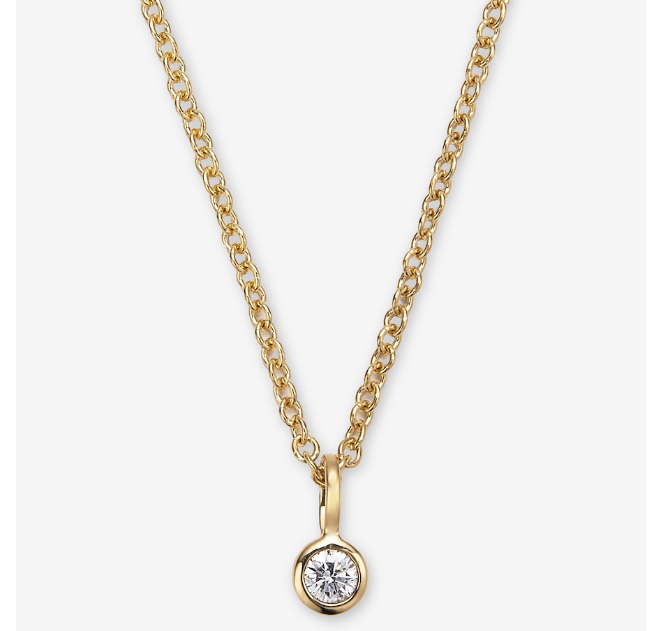 Image 116001.jpg, Product 116-001 / Price $1,499.99, 18K Yellow Gold 0.20 ctw Diamond Pendant with Chain from The Vault on TSC.ca's Jewellery department