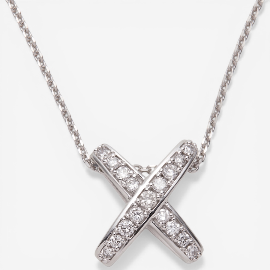 Image 116008_WGL.jpg, Product 116-008 / Price $2,199.99, 14K Gold 0.25ctw Diamond "X" Pendant with Chain from Diamond Show on TSC.ca's Jewellery department
