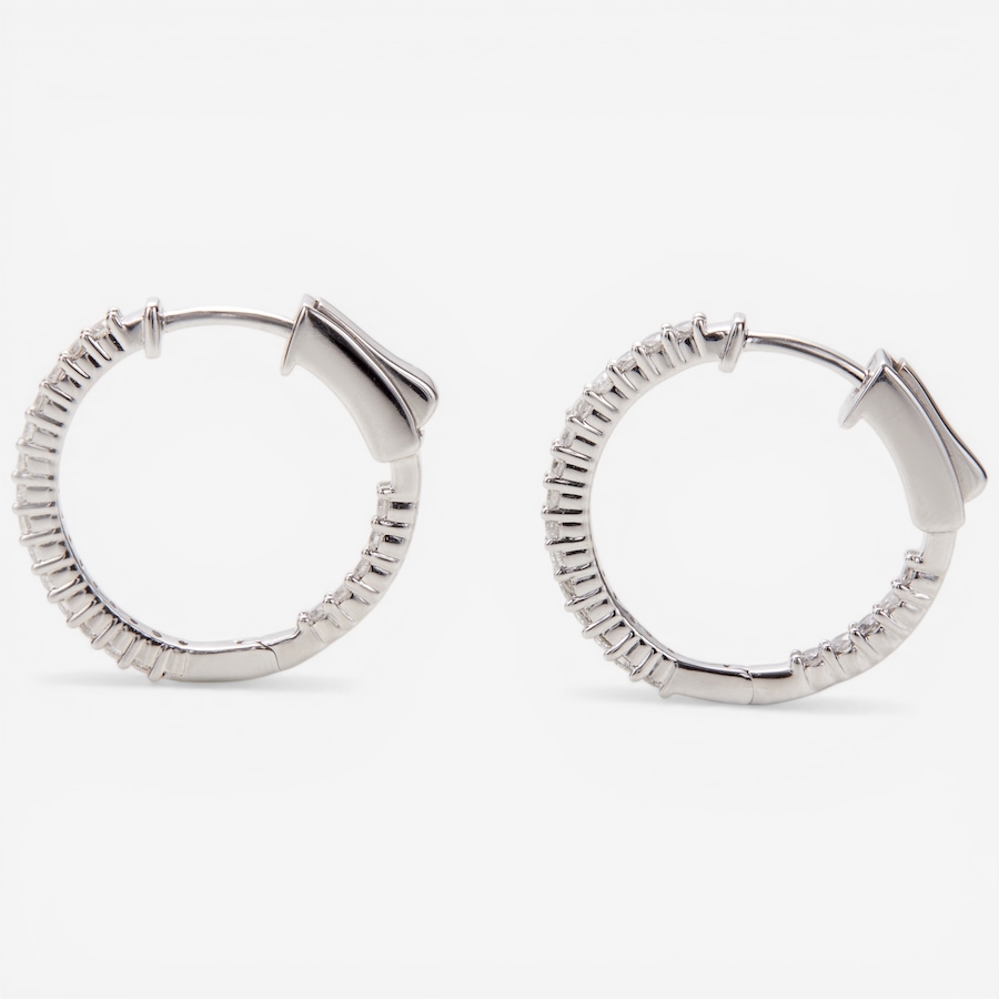 Image 116012_ALTMORE1.jpg, Product 116-012 / Price $3,499.99 - $6,499.99, 14K White Gold Diamond Hoop Earrings from Diamond Show on TSC.ca's Jewellery department