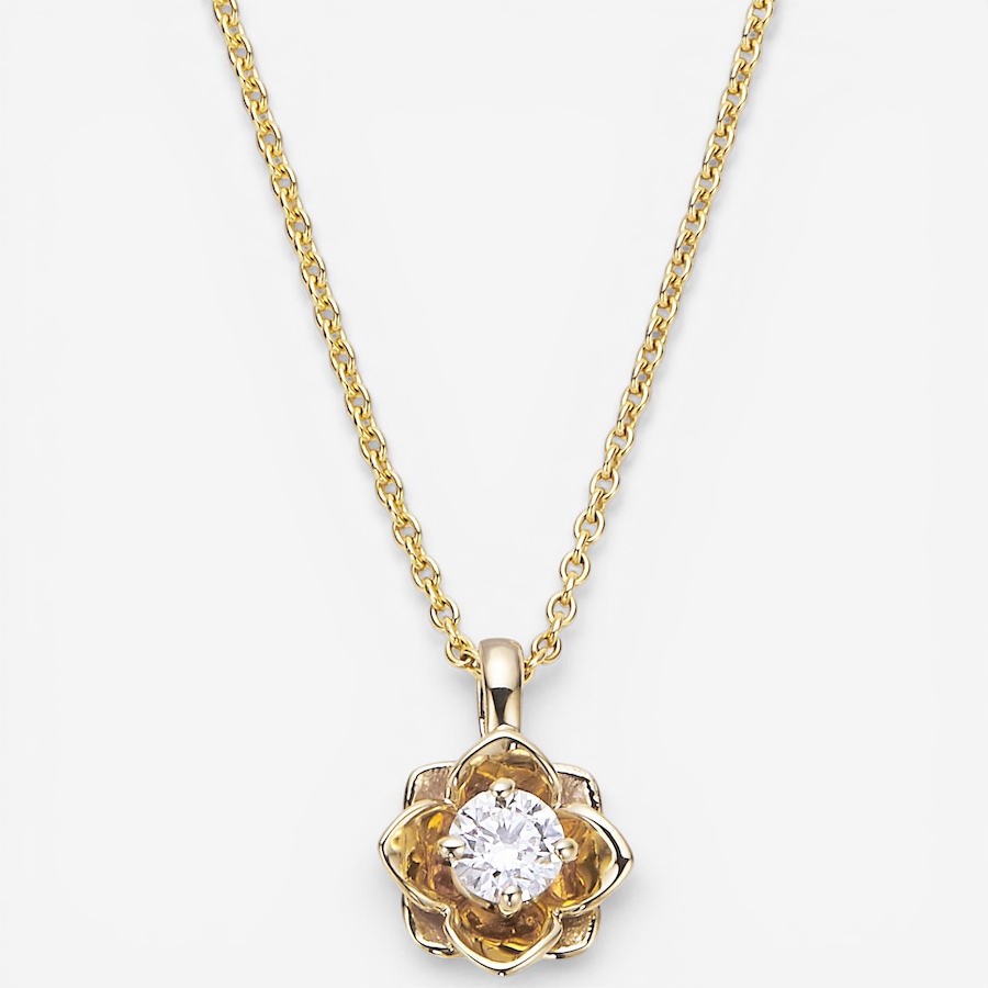 Image 116019.jpg, Product 116-019 / Price $1,199.99, Canadian Ice 10K Yellow Gold Diamond Flower Pendant with Chain from Canadian Ice Diamonds on TSC.ca's Jewellery department