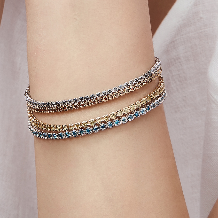 Image 116029_ALTMORE100.jpg, Product 116-029 / Price $299.99, Colours of Diamonds Sterling Silver 1.00 ctw Coloured Diamond Tennis Bracelet from Colours of Diamonds on TSC.ca's Jewellery department