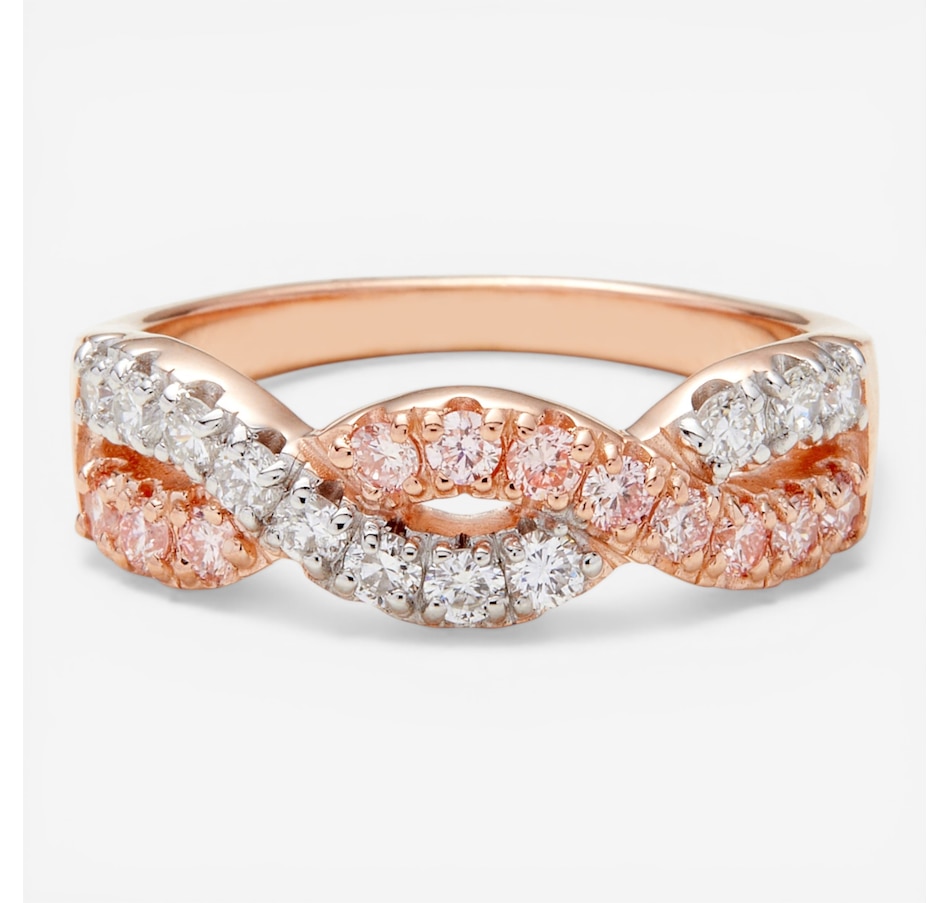 Image 116036.jpg, Product 116-036 / Price $329.99, EVERA Diamonds Sterling Silver & 18K Rose Gold Plate 0.75ctw Pink & White Diamond Ring from Evera Diamonds on TSC.ca's Jewellery department