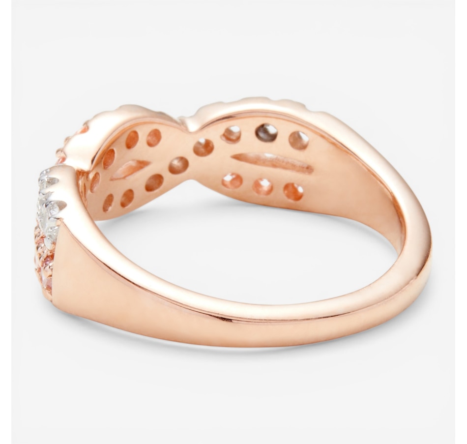 Image 116036_ALTMORE1.jpg, Product 116-036 / Price $329.99, EVERA Diamonds Sterling Silver & 18K Rose Gold Plate 0.75ctw Pink & White Diamond Ring from Evera Diamonds on TSC.ca's Jewellery department