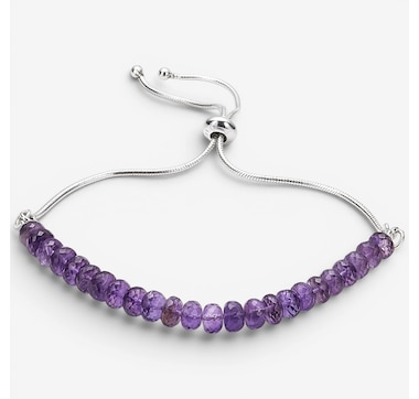 Himalayan Gems Sterling Silver Gemstone Bolo Bracelet