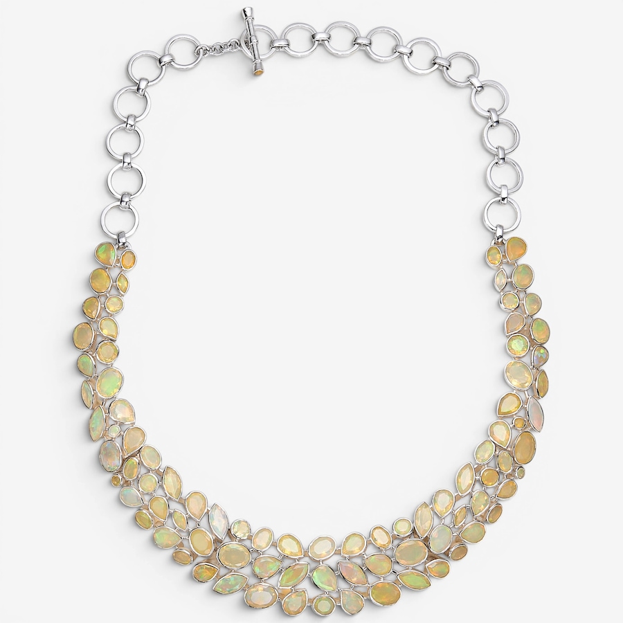 Image 116065.jpg, Product 116-065 / Price $4,199.99, Himalayan Gems Sterling Silver Special Edition Faceted Opal Link Necklace from Himalayan Gems on TSC.ca's Jewellery department
