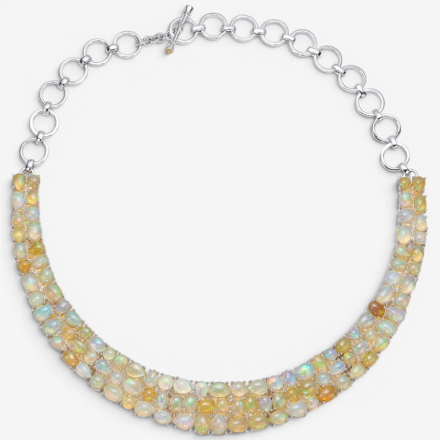 Image 116066.jpg, Product 116-066 / Price $2,999.99, Himalayan Gems Sterling Silver Special Edition Opal Cabachon Link Necklace from Himalayan Gems on TSC.ca's Jewellery department
