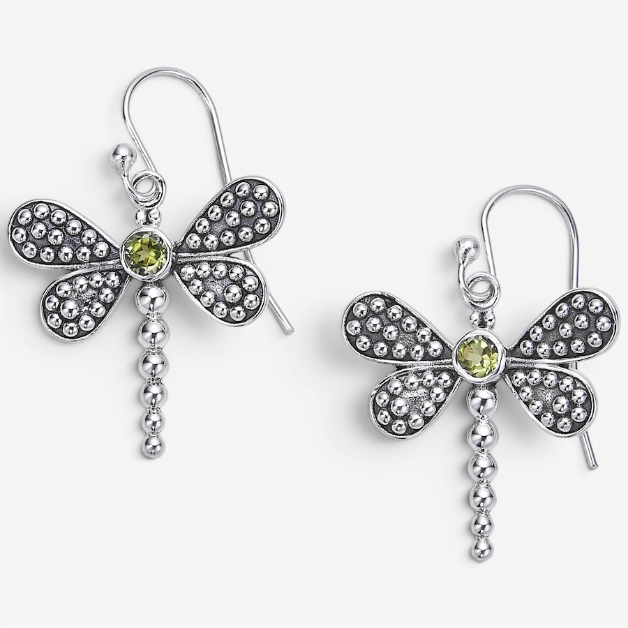 Image 116068_PER.jpg, Product 116-068 / Price $249.99, Himalayan Gems Sterling Silver Dragonfly French Wire Earrings from Himalayan Gems on TSC.ca's Jewellery department