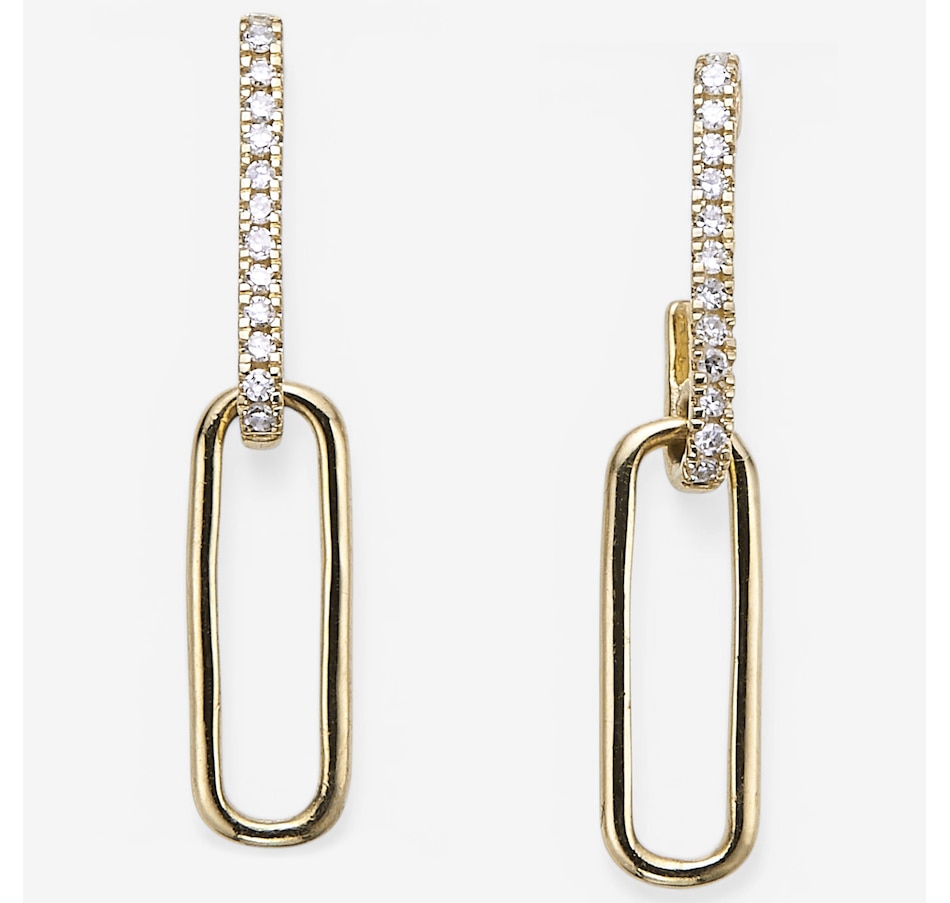 Image 116086.jpg, Product 116-086 / Price $799.99, 14K Yellow Gold Paperclip Diamond Drop Earrings from The Vault on TSC.ca's Jewellery department