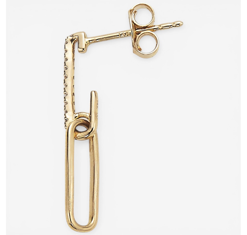 Image 116086_ALTMORE1.jpg, Product 116-086 / Price $799.99, 14K Yellow Gold Paperclip Diamond Drop Earrings from The Vault on TSC.ca's Jewellery department