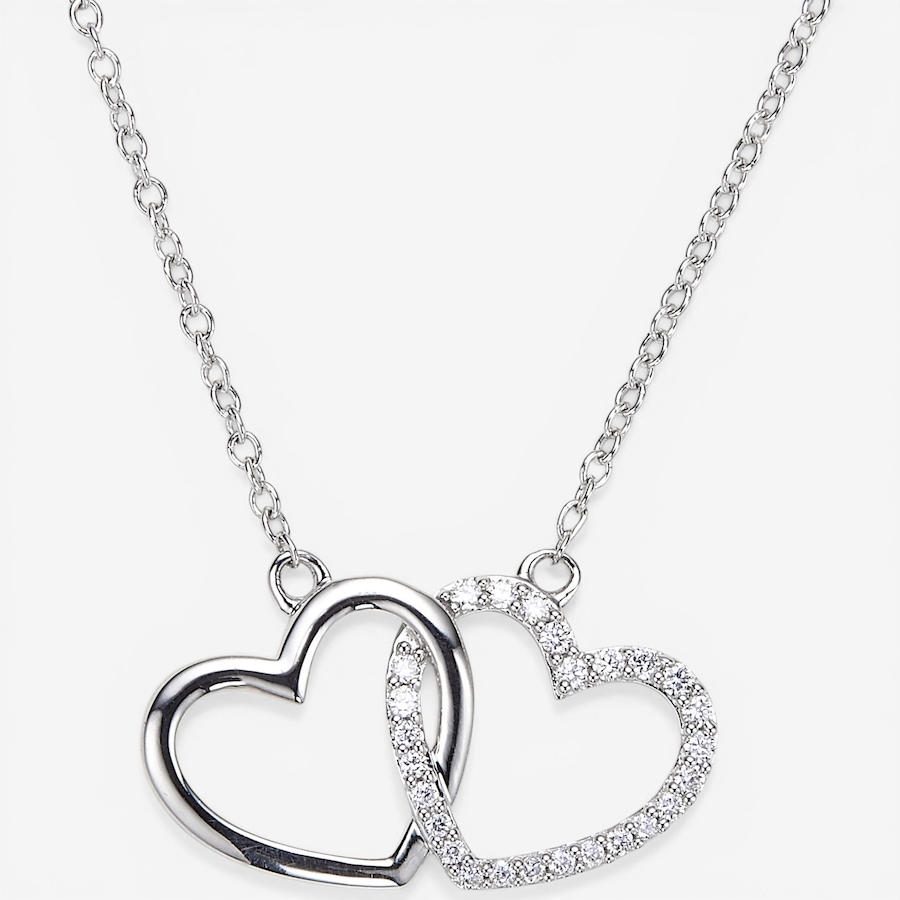 Image 116088.jpg, Product 116-088 / Price $999.88, 14K White Gold Interlocking Hearts Diamond Pendant Necklace from The Vault on TSC.ca's Jewellery department